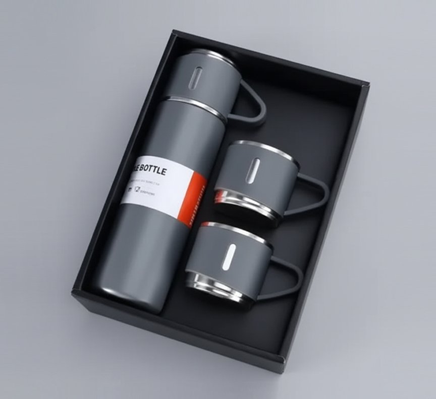 Premium Vacuum Flask with 2 Cups 